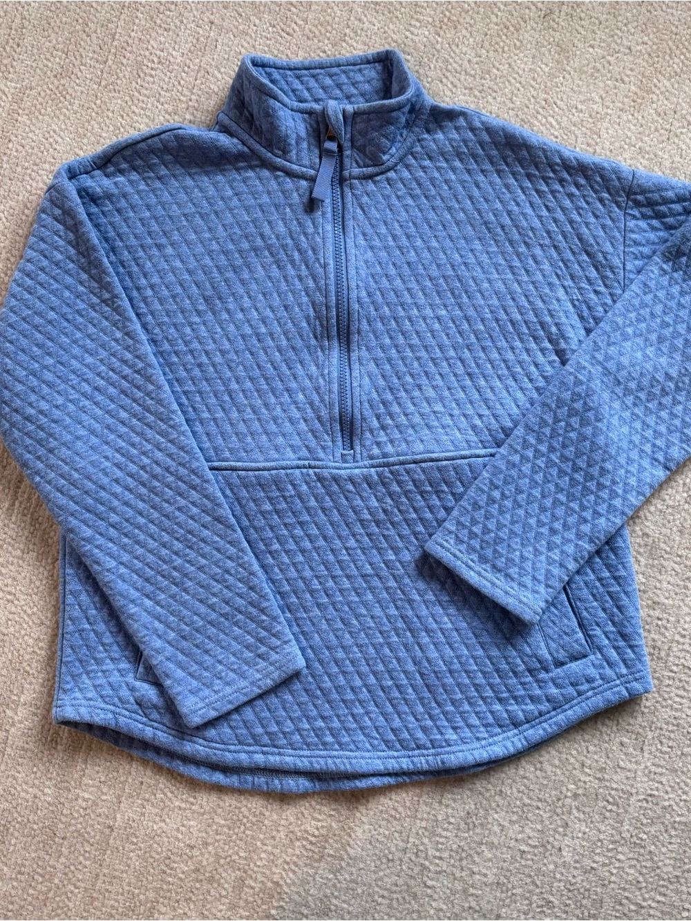 Eddie Bauer Quilted Half-Zip Turtleneck Sweater - Blue